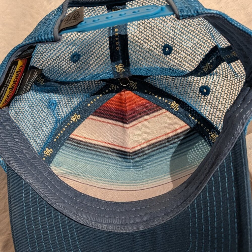 Yocolorado Adult Fit hat with Mountain lines & C logo Orange/Blue Adjustable - Picture 4 of 6